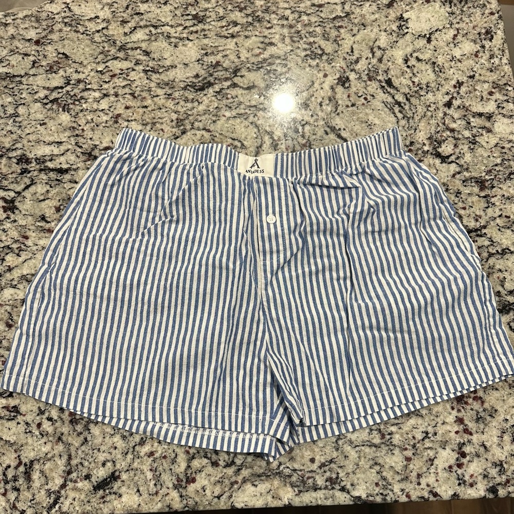 Blue and White Stripe Boxer Short